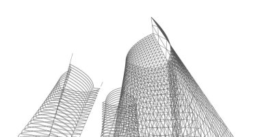 soyut mimari duvar kağıdı tasarımı, dijital konsept arkaplan