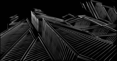 minimal geometrik şekiller, mimari çizgiler