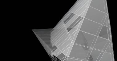 Mimari sanat konseptinde soyut çizgiler, minimum geometrik şekiller. 