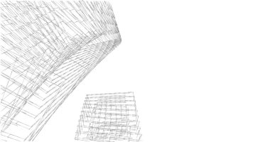 Mimari sanat konseptinde soyut çizgiler, minimum geometrik şekiller. 