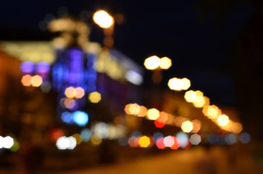 Bulanık soyut ışıklar gece şehrin arka planı