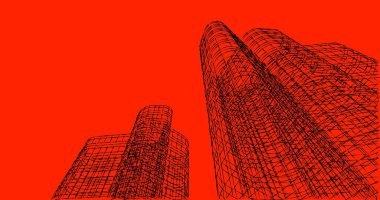 soyut mimari duvar kağıdı tasarımı, dijital konsept arkaplan