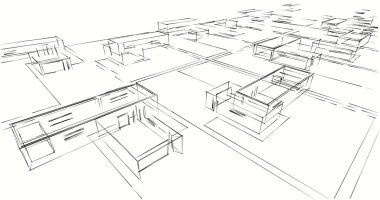 soyut mimari duvar kağıdı tasarımı, dijital konsept arkaplan