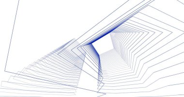 Mimari sanat konseptinde soyut çizgiler, minimum geometrik şekiller. 