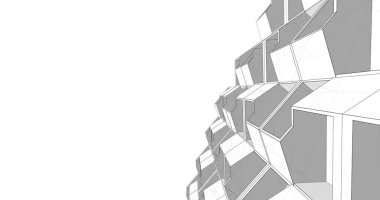 Mimari sanat konseptinde soyut çizgiler, minimum geometrik şekiller. 