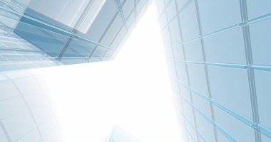 Arkaplanda mimari bina 3d illüstrasyon