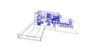 Mimari sanat konseptinde soyut çizgiler, minimum geometrik şekiller. 