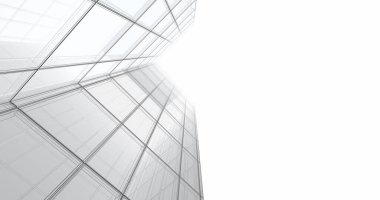 Arkaplanda mimari bina 3d illüstrasyon