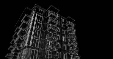 soyut mimari duvar kağıdı tasarımı, dijital konsept arkaplan