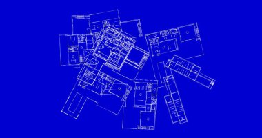 Mimari sanat konseptinde soyut çizgiler, minimum geometrik şekiller. 