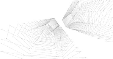 Mimari sanat konseptinde soyut çizgiler, minimum geometrik şekiller. 