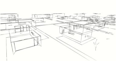 soyut mimari duvar kağıdı tasarımı, dijital konsept arkaplan