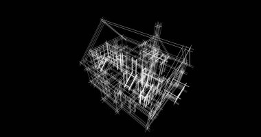 Mimari sanat konseptinde soyut çizgiler, minimum geometrik şekiller. 