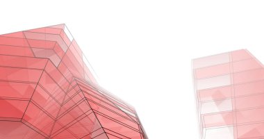 Mimari sanat konseptinde soyut çizgiler, minimum geometrik şekiller. 