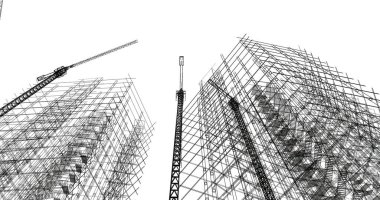 soyut mimari duvar kağıdı tasarımı, dijital konsept arkaplan