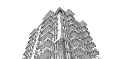 soyut mimari duvar kağıdı tasarımı, dijital konsept arkaplan