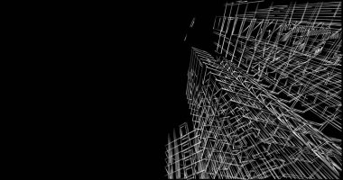 Mimari sanat konseptinde soyut çizgiler, minimum geometrik şekiller. 