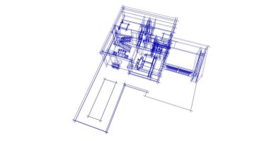 Mimari sanat konseptinde soyut çizgiler, minimum geometrik şekiller. 