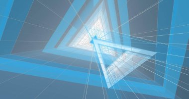 Mimari sanat konseptinde soyut çizgiler, minimum geometrik şekiller. 