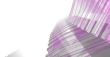 Mimari sanat konseptinde soyut çizgiler, minimum geometrik şekiller. 