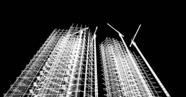 soyut mimari duvar kağıdı tasarımı, dijital konsept arkaplan