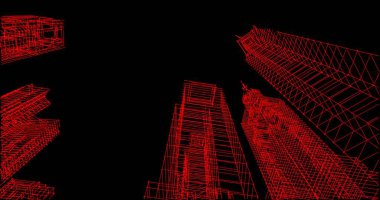 Mimari sanat konseptinde soyut çizgiler, minimum geometrik şekiller. 