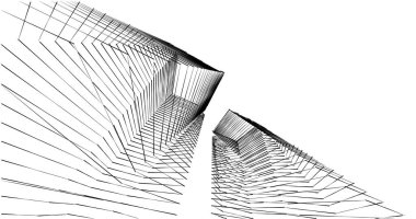Mimari sanat konseptinde soyut çizgiler, minimum geometrik şekiller. 