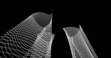 soyut mimari duvar kağıdı tasarımı, dijital konsept arkaplan