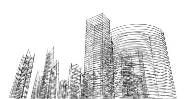 soyut mimari duvar kağıdı tasarımı, dijital konsept arkaplan
