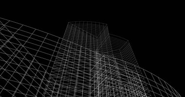 Mimari sanat konseptinde soyut çizgiler, minimum geometrik şekiller. 