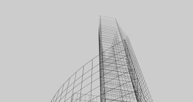 Mimari sanat konseptinde soyut çizgiler, minimum geometrik şekiller. 