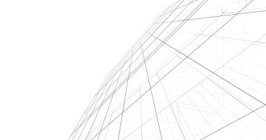 Arkaplanda mimari bina 3d illüstrasyon