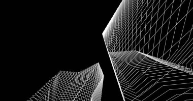 Mimari sanat konseptinde soyut çizgiler, minimum geometrik şekiller. 