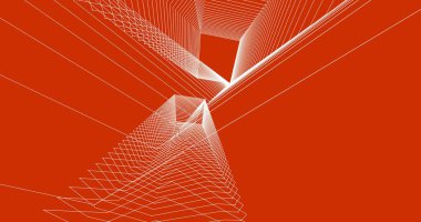 Mimari sanat konseptinde soyut çizgiler, minimum geometrik şekiller. 