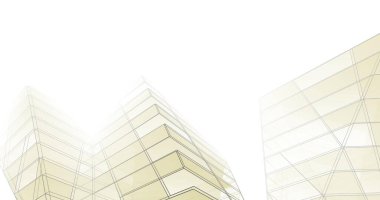 Mimari sanat konseptinde soyut çizgiler, minimum geometrik şekiller. 