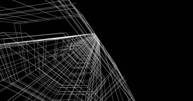 Mimari sanat konseptinde soyut çizgiler, minimum geometrik şekiller. 