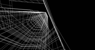 Mimari sanat konseptinde soyut çizgiler, minimum geometrik şekiller. 