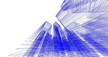 Mimari sanat konseptinde soyut çizgiler, minimum geometrik şekiller. 
