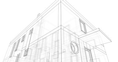 Mimari sanat konseptinde soyut çizgiler, minimum geometrik şekiller. 