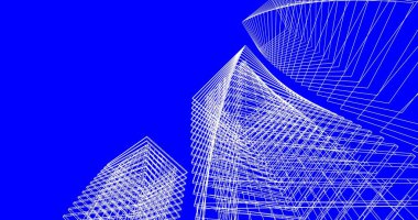 soyut mimari duvar kağıdı tasarımı, dijital konsept arkaplan