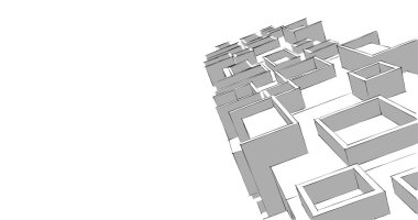 soyut mimari duvar kağıdı tasarımı, dijital konsept arkaplan