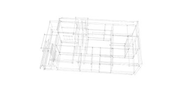 Arkaplanda mimari bina 3d illüstrasyon