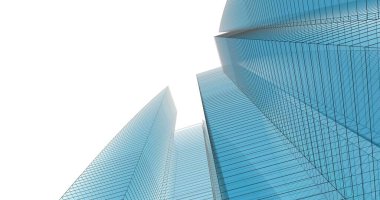 Arkaplanda mimari bina 3d illüstrasyon