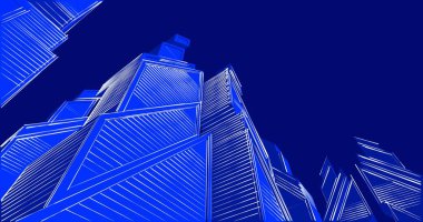 minimal geometrik şekiller, mimari çizgiler