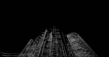 soyut mimari duvar kağıdı tasarımı, dijital konsept arkaplan