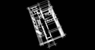 Mimari sanat konseptinde soyut çizgiler, minimum geometrik şekiller. 