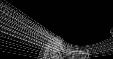 Mimari sanat konseptinde soyut çizgiler, minimum geometrik şekiller. 