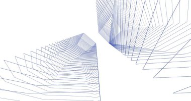 Mimari sanat konseptinde soyut çizgiler, minimum geometrik şekiller. 