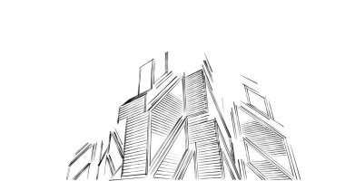 eskiz sanatı, geometrik mimari binalar tasarımı