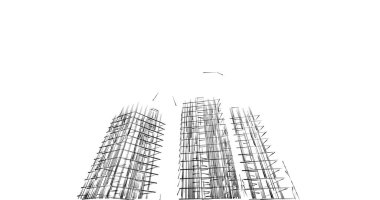 Mimari sanat konseptinde soyut çizgiler, minimum geometrik şekiller. 